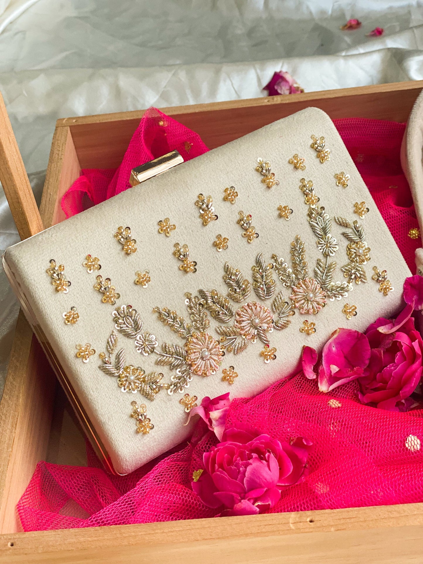 Araaish Off-White Clutch