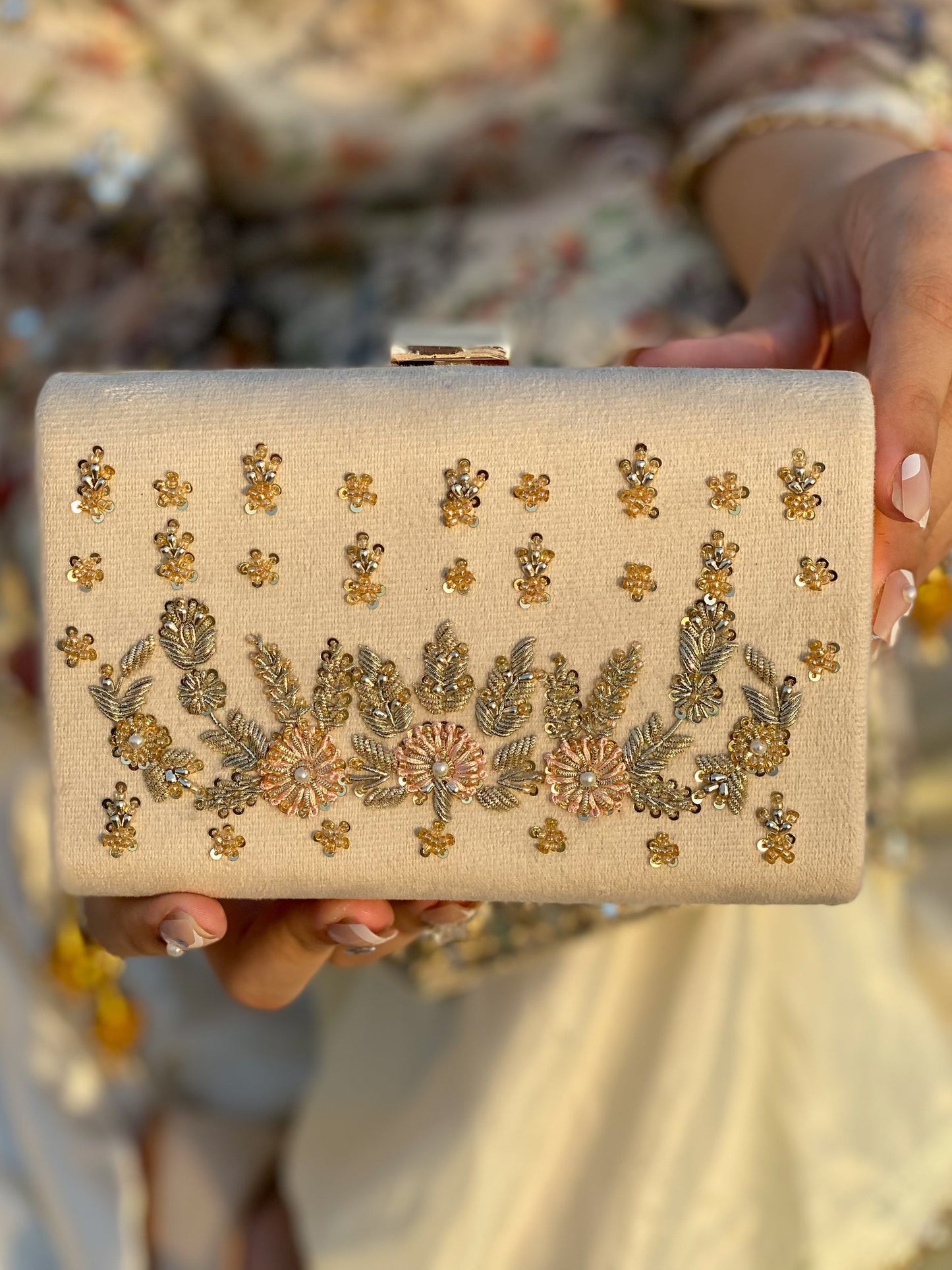 Araaish Off-White Clutch