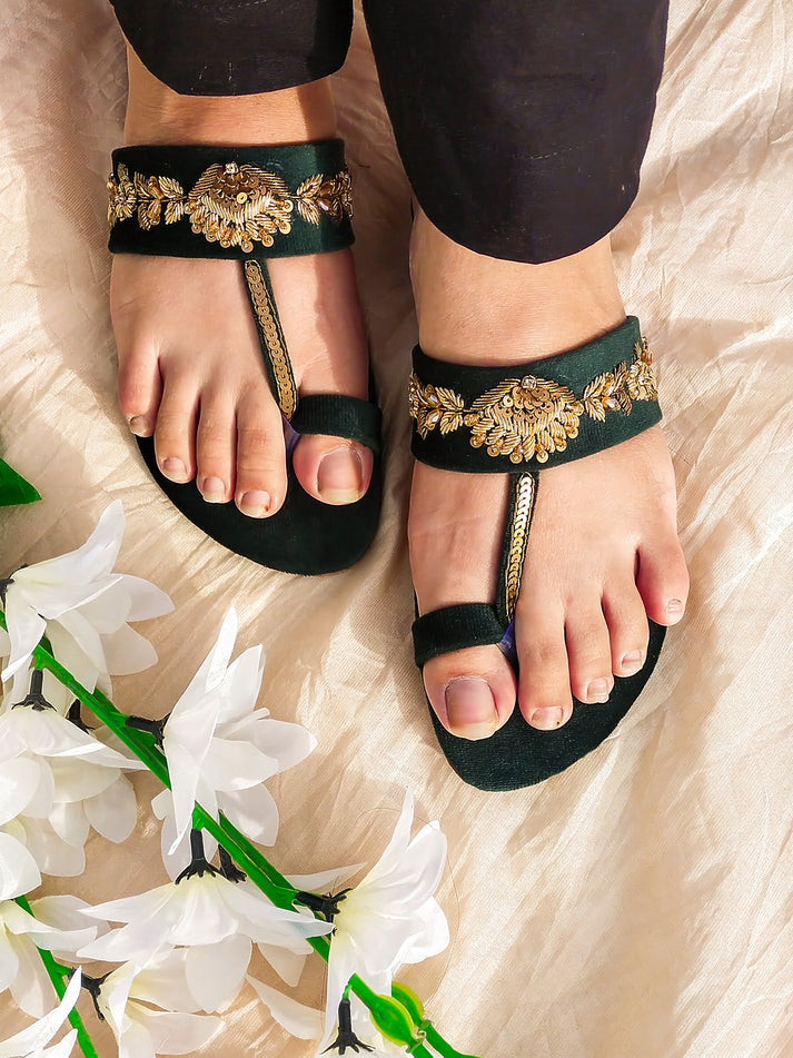 Serene (Dark green Kolhapuri)